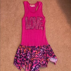 Girls SOFT cheetah leopard sequin love dress